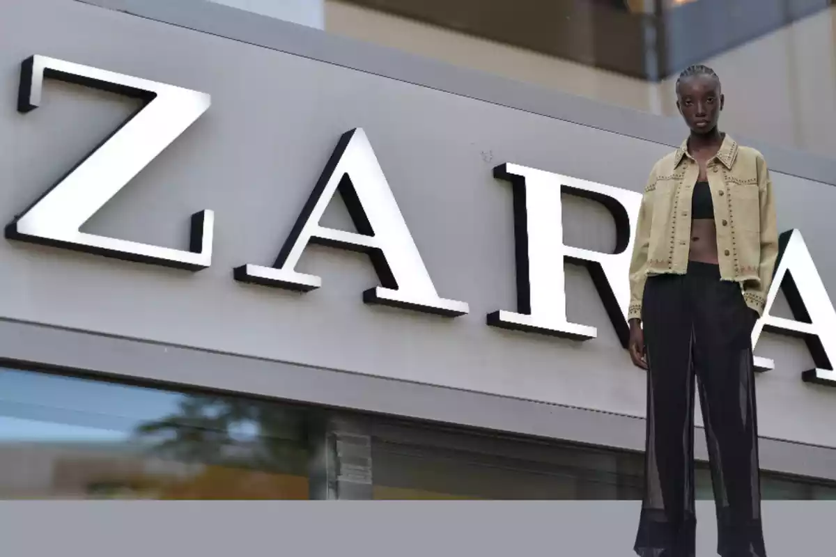 Mujer con la chaqueta frente a Zara Mujer con la chaqueta frente a Zara