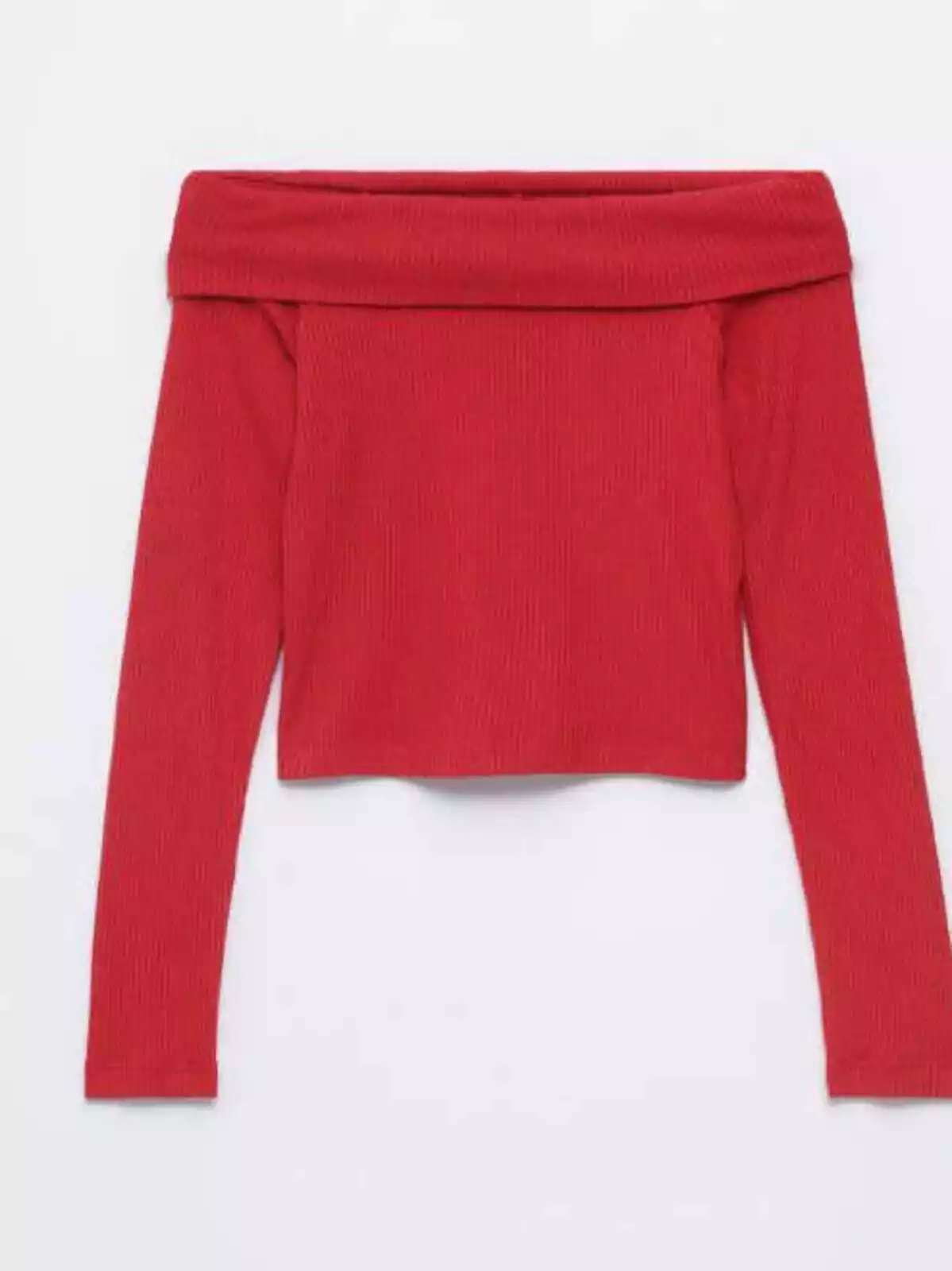 Jersey de punto fino escote palabra de honor en rojo Jersey de punto fino escote palabra de honor en rojo