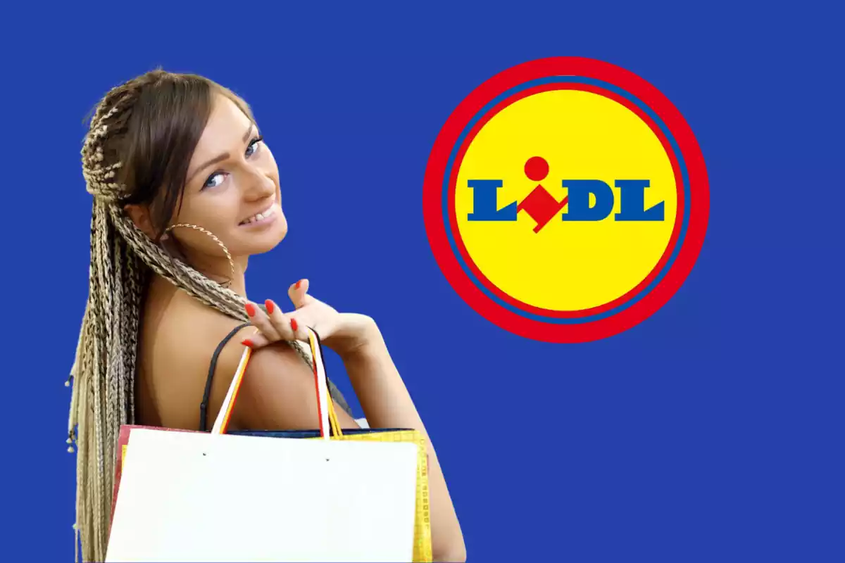 una chica comprando en Lidl