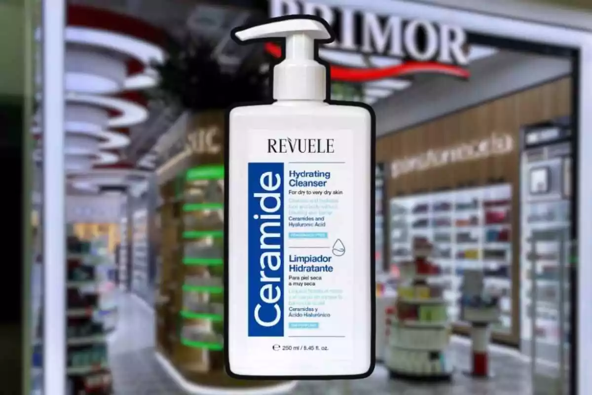 Crema limpiadora Revuele con Primor de fondo