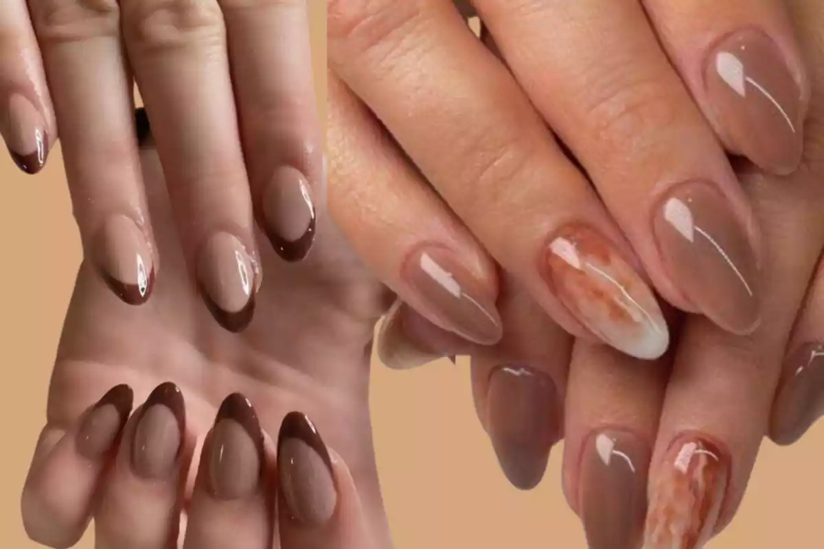 algunas formas de uñas Chai Latte