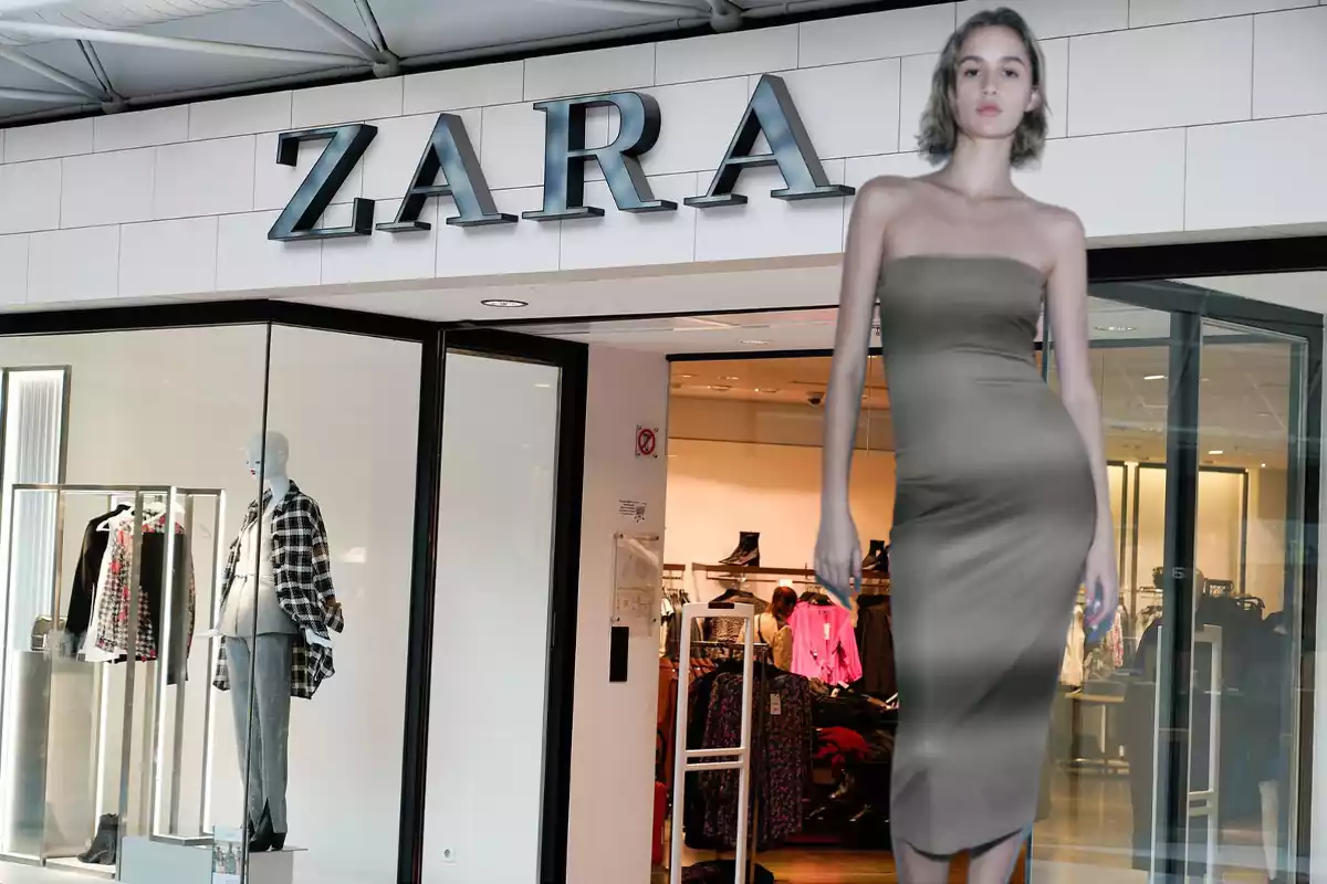 una mujer con el vestido nuevo de Zara una mujer con el vestido nuevo de Zara