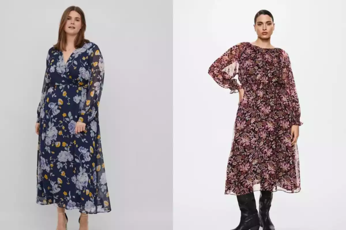 Dos opciones de vestido floral para ir a una boda